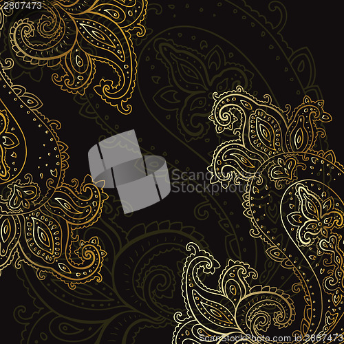 Image of Paisley background. Hand Drawn ornament.