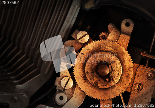 Image of Close up of a dirty vintage typewriter