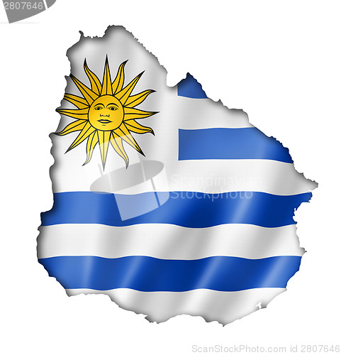 Image of Uruguaian flag map