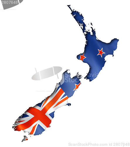 Image of New Zealand flag map