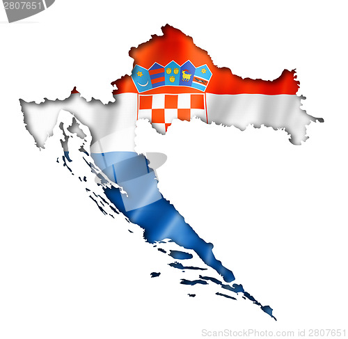 Image of Croatian flag map