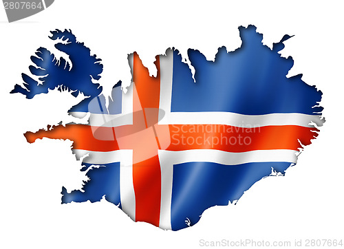 Image of Icelandic flag map