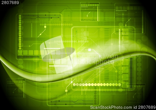 Image of Bright technology waves background
