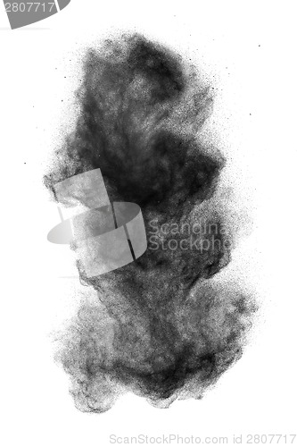 Image of Black powder explosion isolated on white