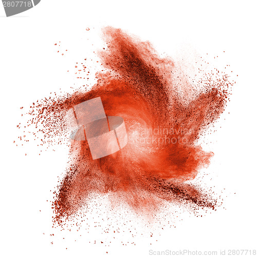 Image of Red powder explosion isolated on white