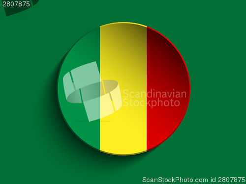 Image of Mali Flag Paper Circle Shadow Button