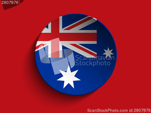 Image of Flag Paper Circle Shadow Button Australia