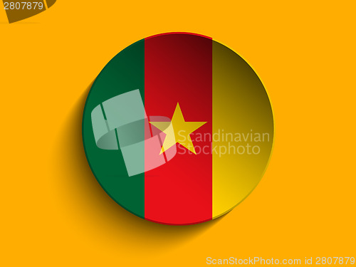 Image of Flag Paper Circle Shadow Button Cameroon