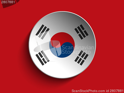 Image of Flag Paper Circle Shadow Button South Korea