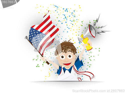 Image of USA Soccer Fan Flag Cartoon