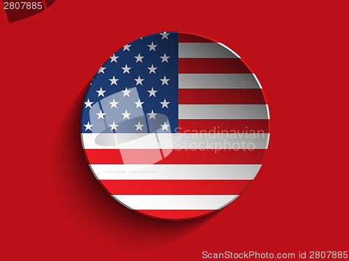 Image of USA Flag Paper Circle Shadow Button