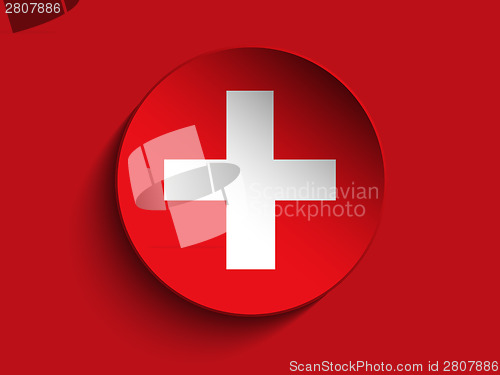 Image of Flag Paper Circle Shadow Button Switzerland