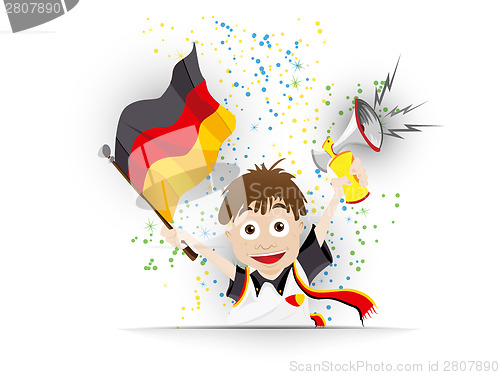 Image of Germany Soccer Fan Flag Cartoon