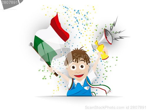 Image of Italy Soccer Fan Flag Cartoon