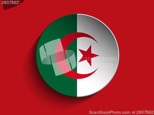 Image of Flag Paper Circle Shadow Button Algeria