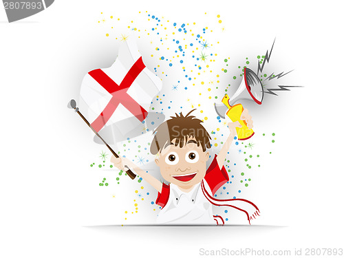 Image of England Soccer Fan Flag Cartoon