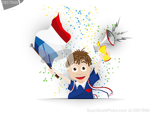 Image of France Soccer Fan Flag Cartoon