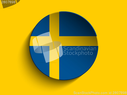 Image of Flag Paper Circle Shadow Button Sweden