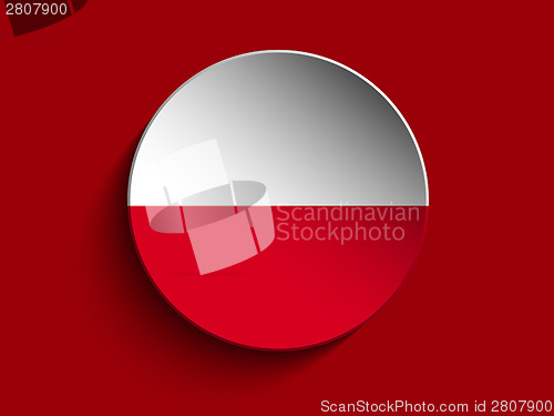 Image of Flag Paper Circle Shadow Button Poland