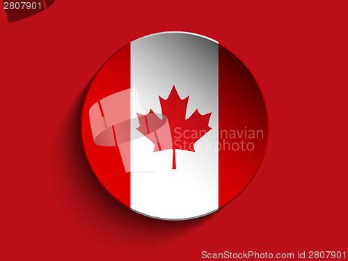 Image of Flag Paper Circle Shadow Button Canada