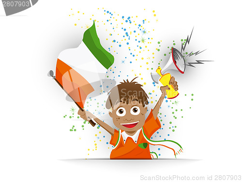 Image of Ivory Coast Soccer Fan Flag Cartoon