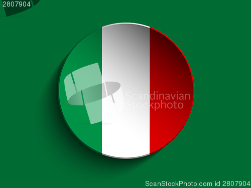 Image of Flag Paper Circle Shadow Button Italy