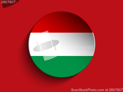 Image of Flag Paper Circle Shadow Button Hungary