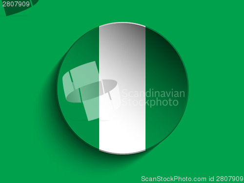 Image of Flag Paper Circle Shadow Button Nigeria