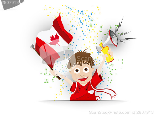 Image of Canada Soccer Fan Flag Cartoon