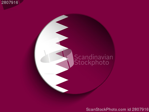 Image of Flag Paper Circle Shadow Button Qatar