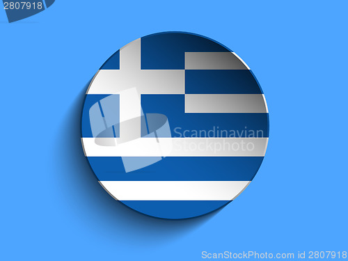 Image of Flag Paper Circle Shadow Button Greece