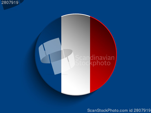 Image of Flag Paper Circle Shadow Button France