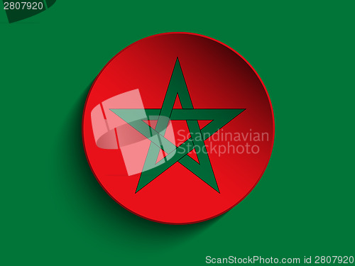 Image of Flag Paper Circle Shadow Button Morocco