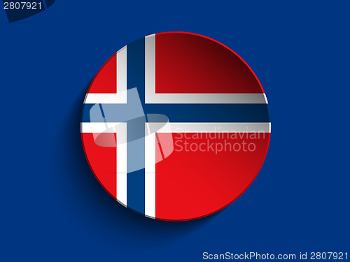 Image of Flag Paper Circle Shadow Button Norway