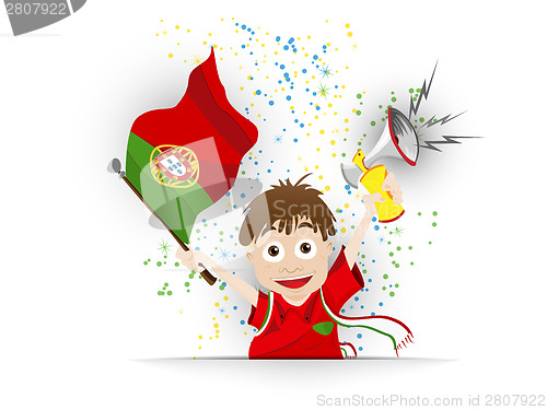 Image of Portugal Soccer Fan Flag Cartoon