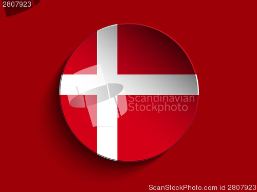 Image of Flag Paper Circle Shadow Button Denmark