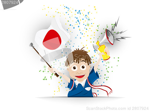 Image of Japan Soccer Fan Flag Cartoon