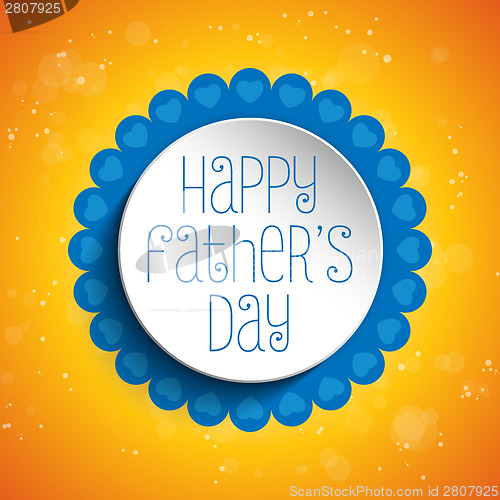 Image of Happy Fathers Day Blue Heart Background