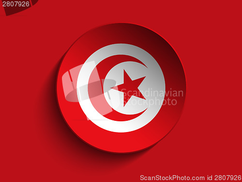 Image of Flag Paper Circle Shadow Button Tunisia