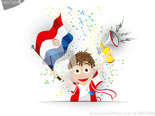 Image of Paraguay Soccer Fan Flag Cartoon