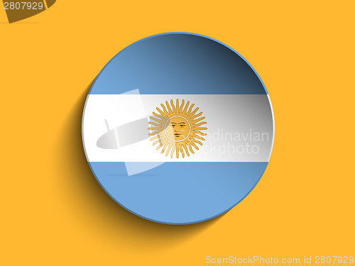 Image of Flag Paper Circle Shadow Button Argentina