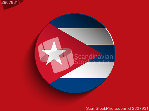 Image of Flag Paper Circle Shadow Button Cuba