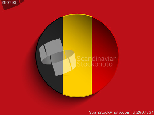 Image of Flag Paper Circle Shadow Button Belgium