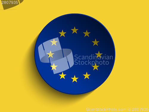 Image of Europe Flag Paper Circle Shadow Button