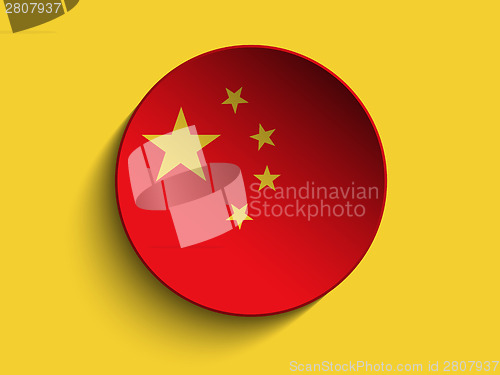 Image of Flag Paper Circle Shadow Button China