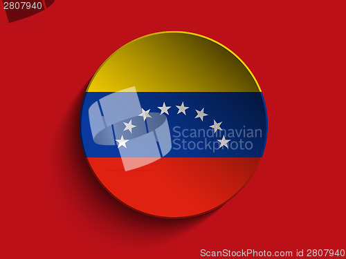 Image of Flag Paper Circle Shadow Button Venezuela