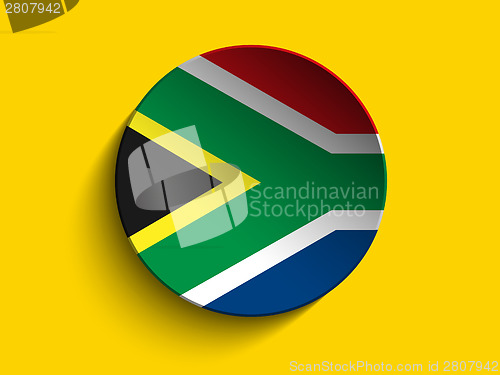 Image of South Africa Flag Paper Circle Shadow Button