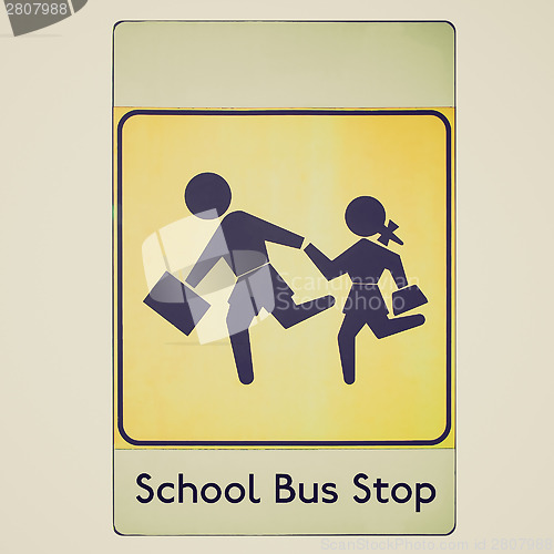 Image of Retro look School bus stop sign