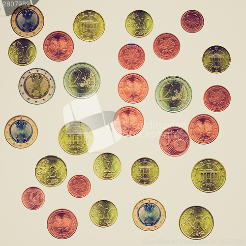 Image of Retro look Euro coins collage