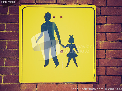 Image of Retro look Pedestrian area sign